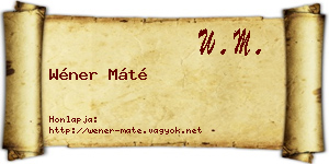 Wéner Máté névjegykártya